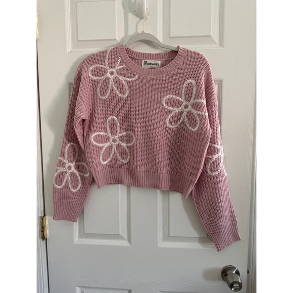 No Boundaries Whipstitch pink Sweater size M - Picture 2 of 6